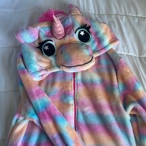 Tie dye unicorn onesie! Air dried, worn once.